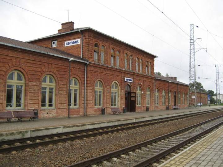  Landwarów, market town (Troki rural commune). Landwarów, stacja kolejowa