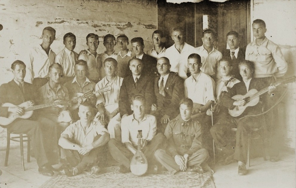  Dziewieniszki, miasteczko   (Dziewieniszki gmina wiejska  ). Szkolna orkiestra w Dziewieniszkach. 1935 r.