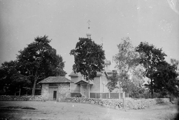  Wiazyń, agromiasteczko   (Viazynski sielsowiet  ). Церковь.<br>Фото начало 20 ст.