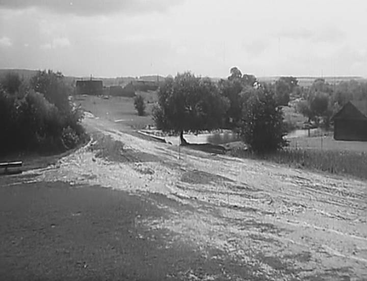  Dobriniewo, wieś   (Hajnienski sielsowiet  ). Дарога перасякае раку Гайна...