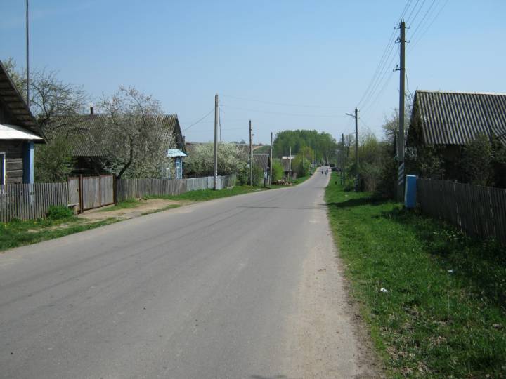  Hajna, agromiasteczko   (Hajnienski sielsowiet  ). Дарога у бок Родзевіч.