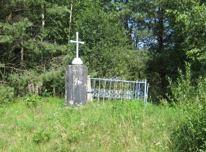  Krasnyy Bor, village (Gayno-Slobodskaya volost). Помнік у пачатку вуліцы, з боку Мураванкі...