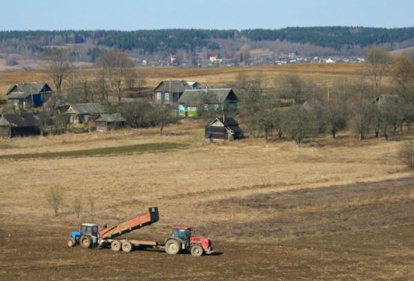  Родзевічы, вёска (Гайненскі сельсавет). Родзевічы, а далей бачна Юрздыка...