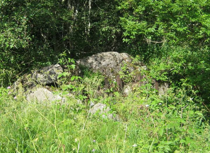  Sliżyno, wieś   (Januškavicki sielsowiet  ). Узарваны ДОТ на старажытным гарадзішчы каля вёскі Сліжына...