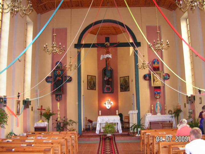  Osowa, wieś   (Widzibór sielsowiet  ). Osowa. Wnetrze nowego kościoła rzymsko- katolickiego