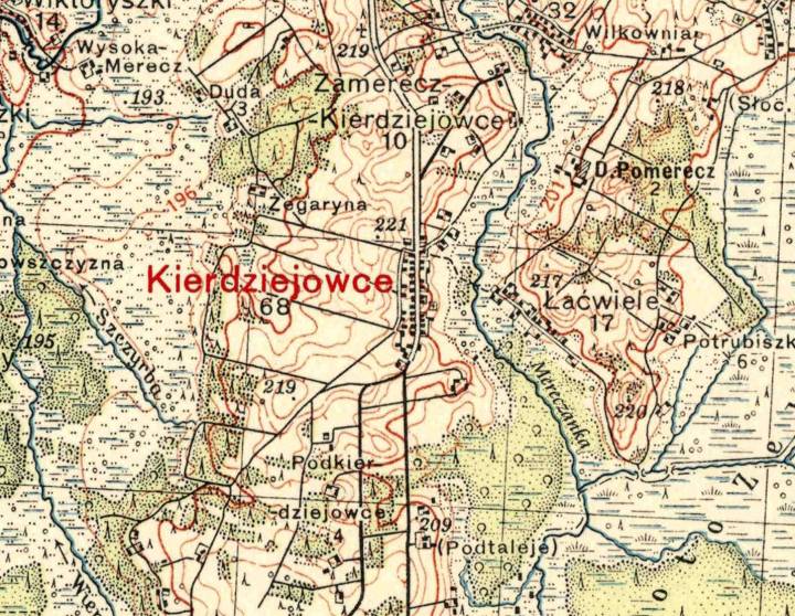  Гордиевцы, деревня (Крейванцевский сельсовет). Mapa z 1935 roku.