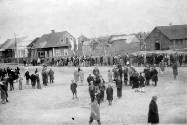  Ганцевичи, город ( ). Цэнтральны пляц мястэчка Ганцавічы. 1930-я гг.