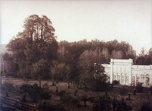  Тугановічы, фальварак (Цырын вясковая гміна). Tuhanowicze. Widok parku z altaną (oranżeria postawiona podług planu E. Pawłowicza)<br>Fot. Józef Boretti, 1894