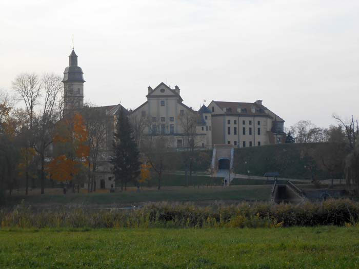  Zamek Radziwiłła, castle (Łań rural commune). Погля дна замак ад поўдня