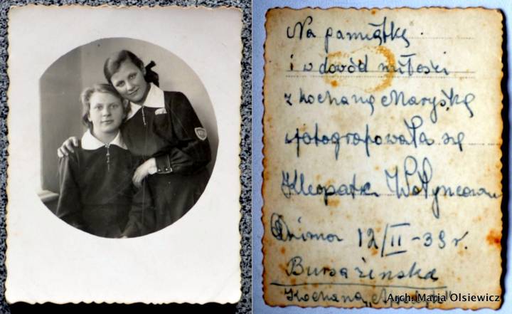 Рабовщина, колония (Залесье сельская гмина). Maria Olsiewicz i Kleopatra Wołyniewicz.<br>