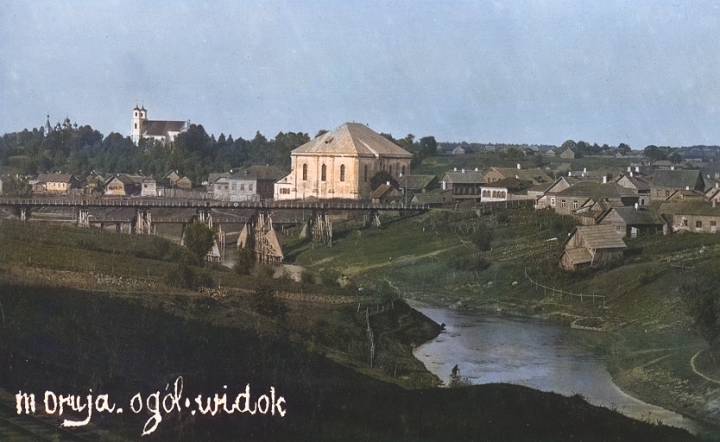  Druja, agromiasteczko   (Druja sielsowiet  ). M. Druja, ogól. widok.<br>