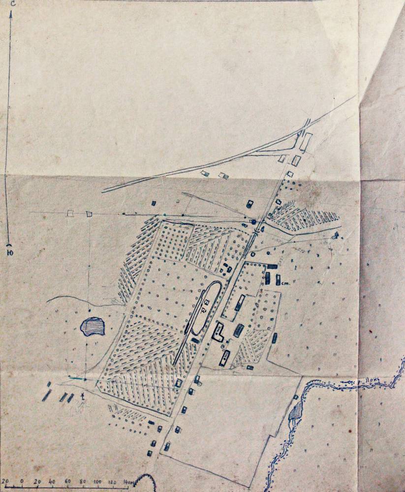  Łań, agromiasteczko   (Łanski sielsowiet  ). План д. Лань