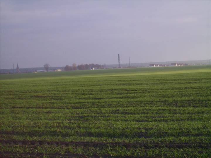  Суботнікі, аграгарадок (Суботніцкі сельсавет). Widok na miasteczko od strony Łyntupskiej Drogi. Widoczny kościół, szkoła, wieża ciśnień, nowe budynki mieszkalne.