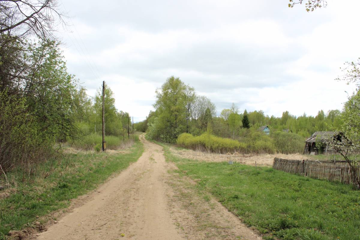  Medvedovo, village (Miažanski rural council). Главная (и единственная) улица деревни.