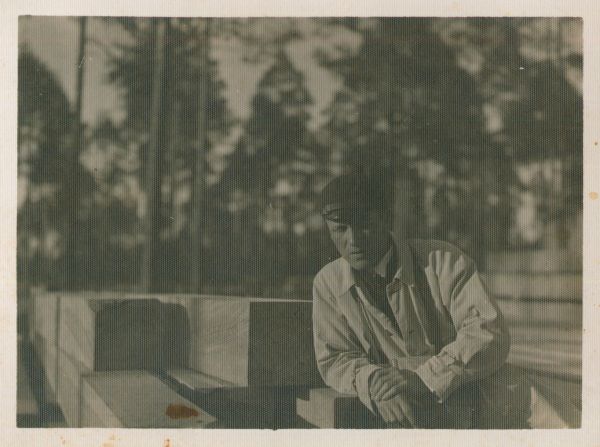  Huta Niemen A (Brzozówka), miasto   (   ). Ксёнз Пётр Байкевіч, на будоўлі касцёлў. Фота 1930г.