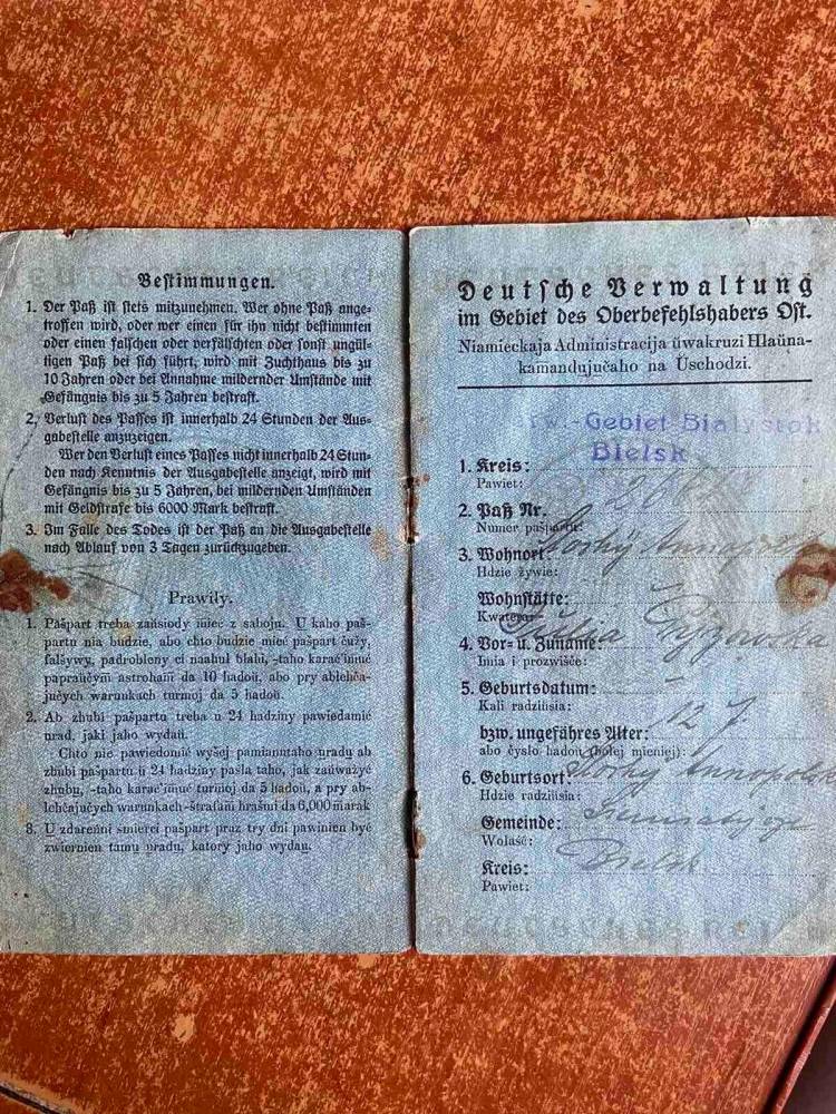  Siemiatycze, town ( ). Паспорт Юлии Пызовской<br>Здесь указан адрес проживания