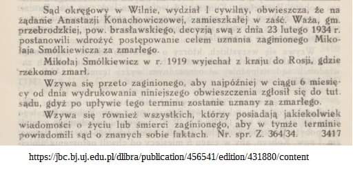  Waża, zaścianek (Przebrodzie rural commune). 