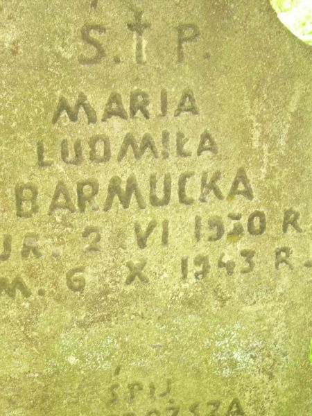  Kobryń, miasto   (   ). Barmucka Maria Ludmiła - napis na nagrobku, cmentarz w Kobryniu