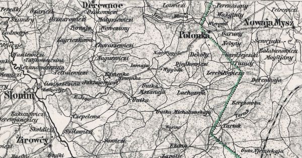  Hordziejczyki, village (Žamčužnienski rural council). Вёска Гардзейчыкі на мапе 1877 г.