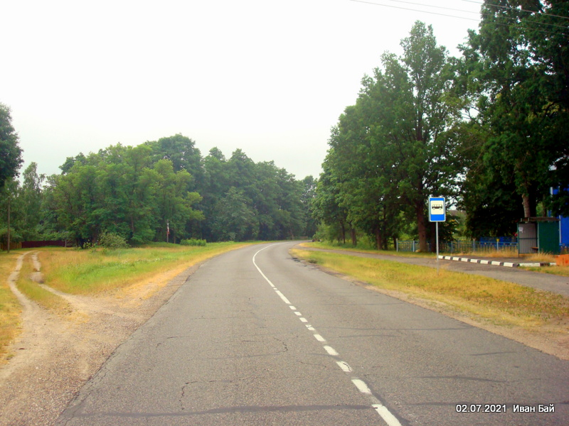  Dobrosławka, village (Babrykoŭski rural council). Дорога через деревню