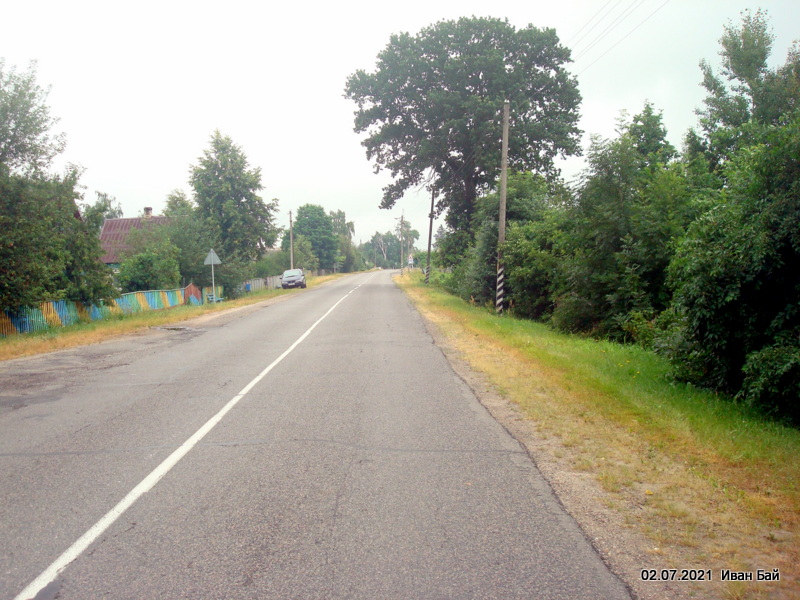  Dobrosławka, village (Babrykoŭski rural council). Дорога через Доброславку