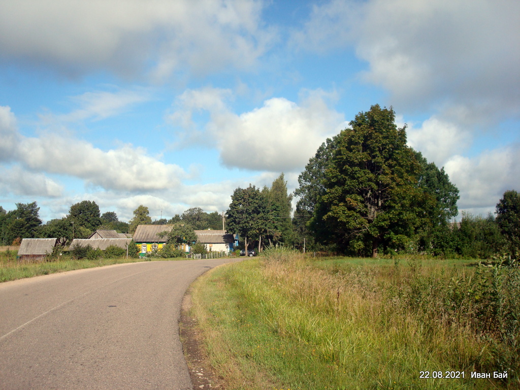  Dolgopolye, agrotown (Daŭhapolski rural council). Дорога через деревню