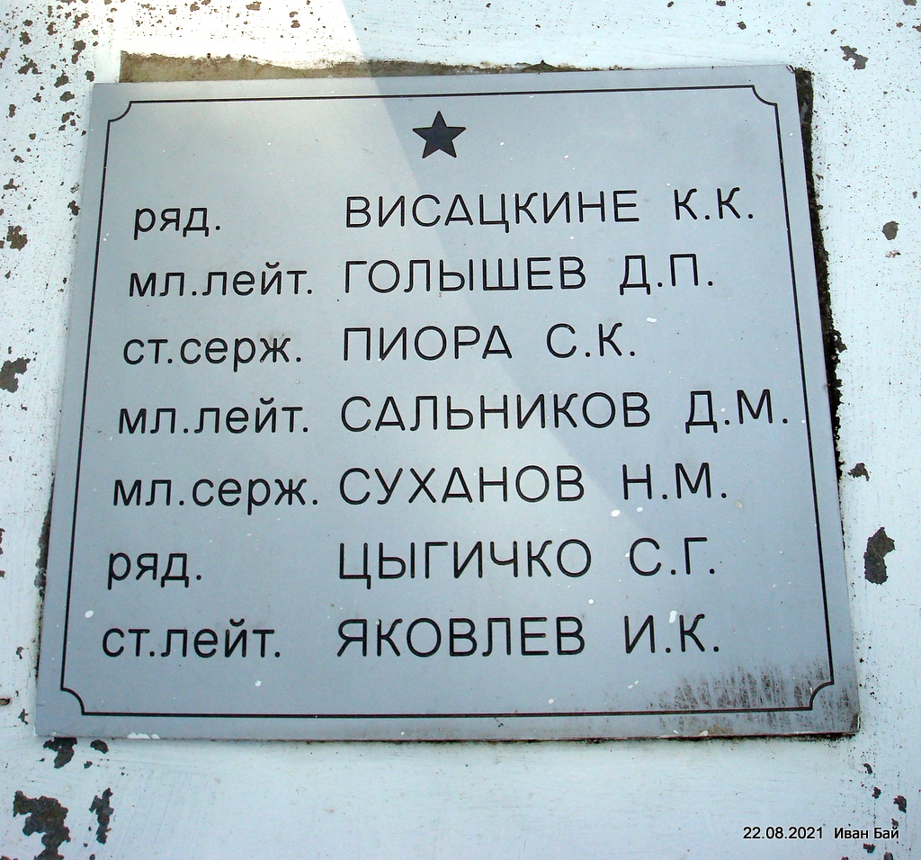  Мішневічы, вёска (Мішневіцкі сельсавет). Фамилии захороненых в Братской могиле