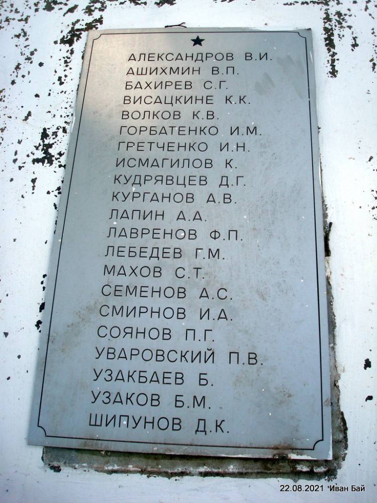  Мішневічы, вёска (Мішневіцкі сельсавет). Фамилии захороненых в Братской могиле