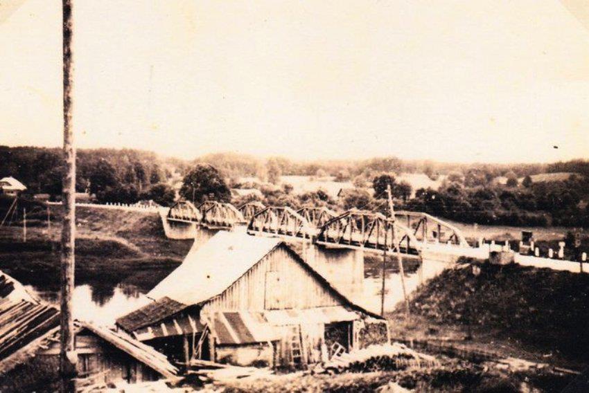  Nemenčinė, market town (Niemenczyn rural commune). Мост через р. Вилия
