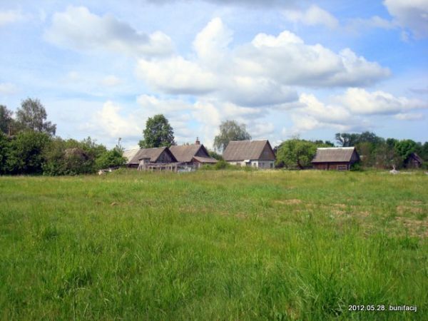  Ткачова, вёска (Завозерскі сельсавет). Вид на деревню от Двины