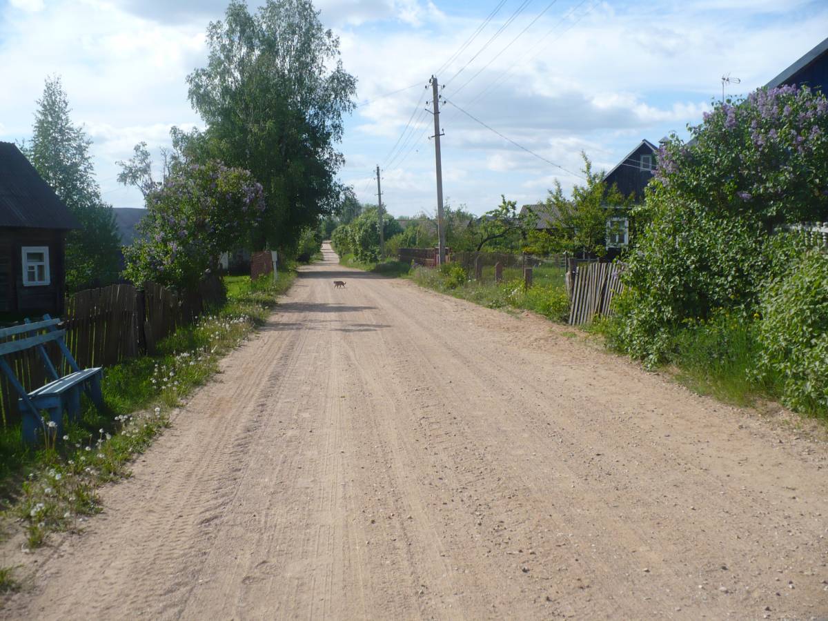  Крутой Берег, деревня (Липский сельсовет). droga przez wies Krety Brzeg