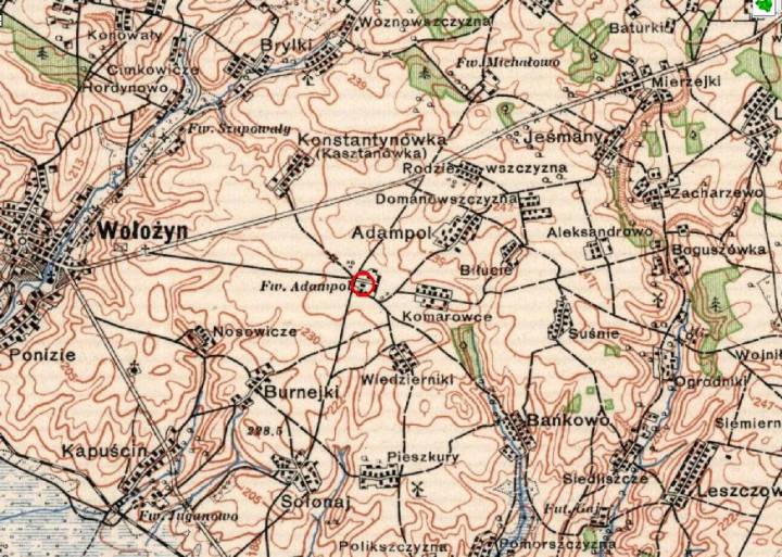  Adampol, folwark   (Wołożyn gmina wiejska  ). 