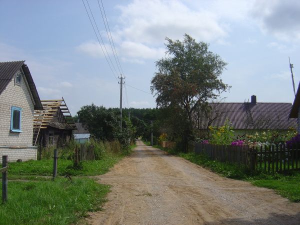  Skrejczany, wieś   (Dziewieniszki gmina wiejska  ). droga przez wieś