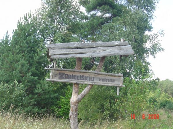  Zabieliszki, village (Dziewieniszki rural commune). drogowskaz