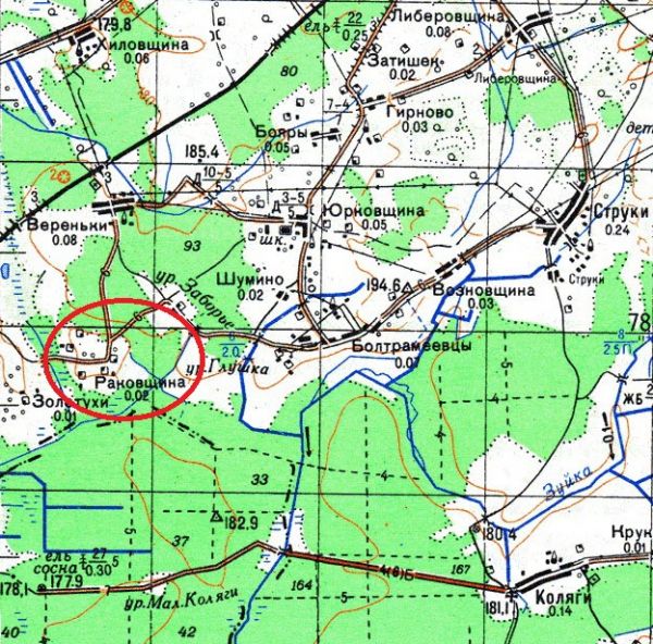  Rakowszczyzna, folwark   (Parafianów gmina wiejska  ). Mapa - na 1983 rok