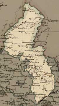 Мапа Люцынскага павета, 1820 год